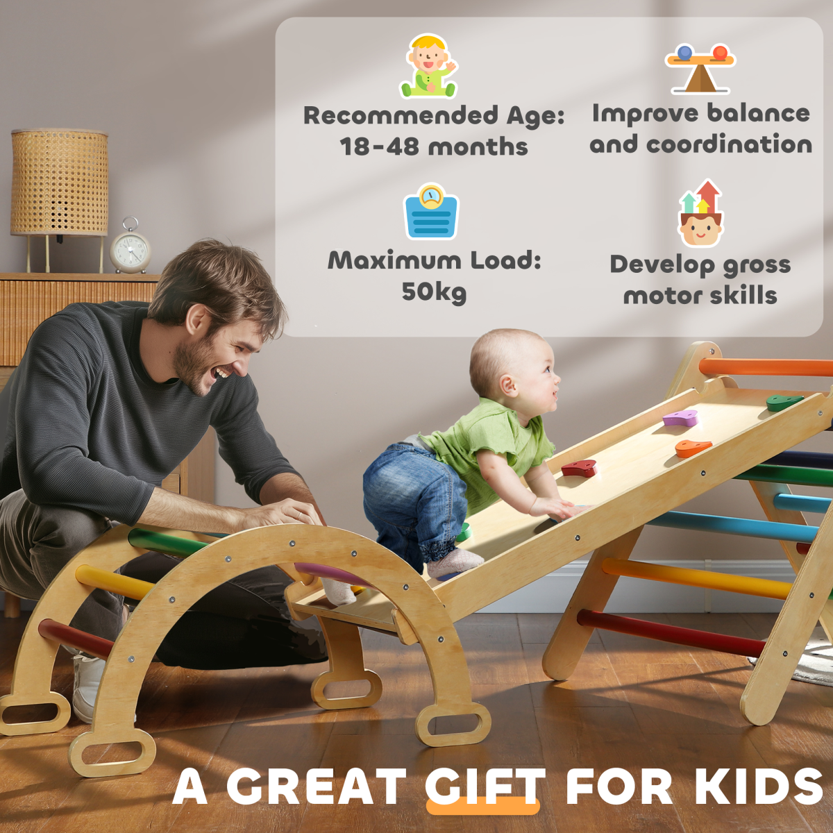 cortex-london-windsor-5-in-1-toddler-climbing-frame-ramp-arch-multicolour