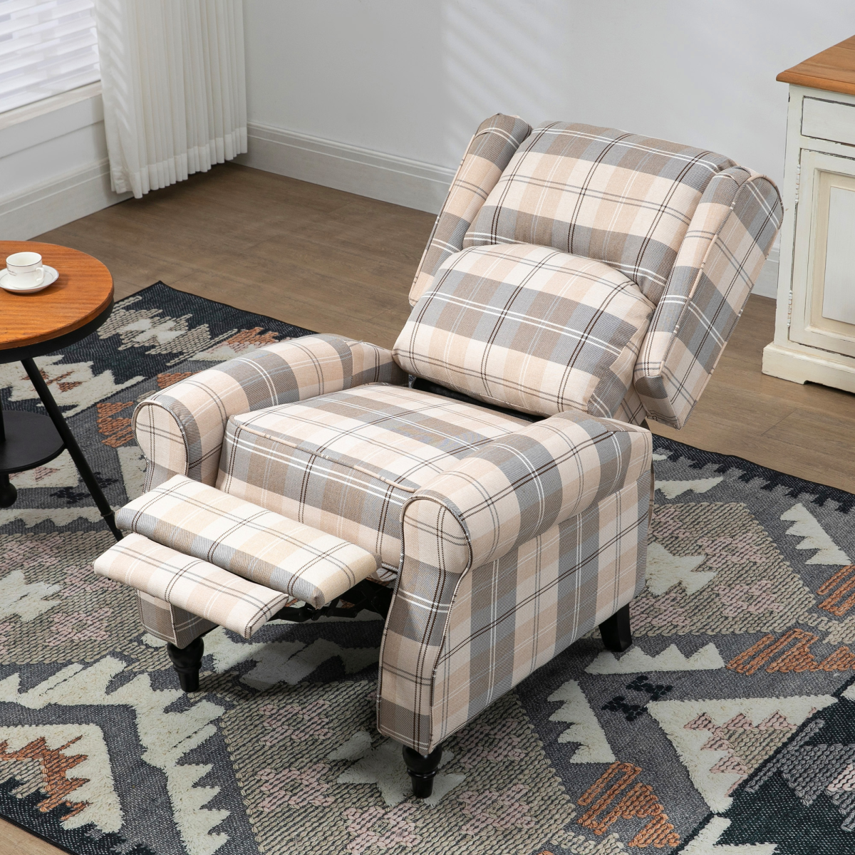 cortex-london-windsor-khaki-checked-linen-recliner-wingback-chair