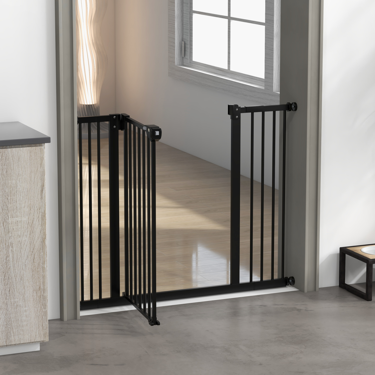 cortex-london-windsor-adjustable-pet-safety-gate-two-extensions-black