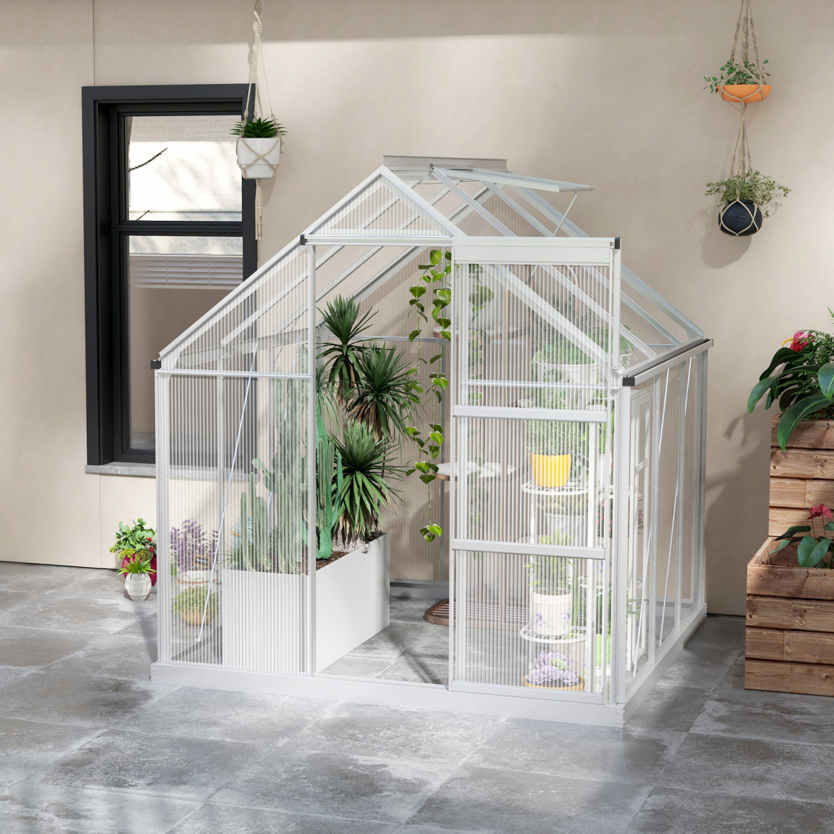 cortex-london-windsor-6-x-6ft-walk-in-polycarbonate-greenhouse-silver