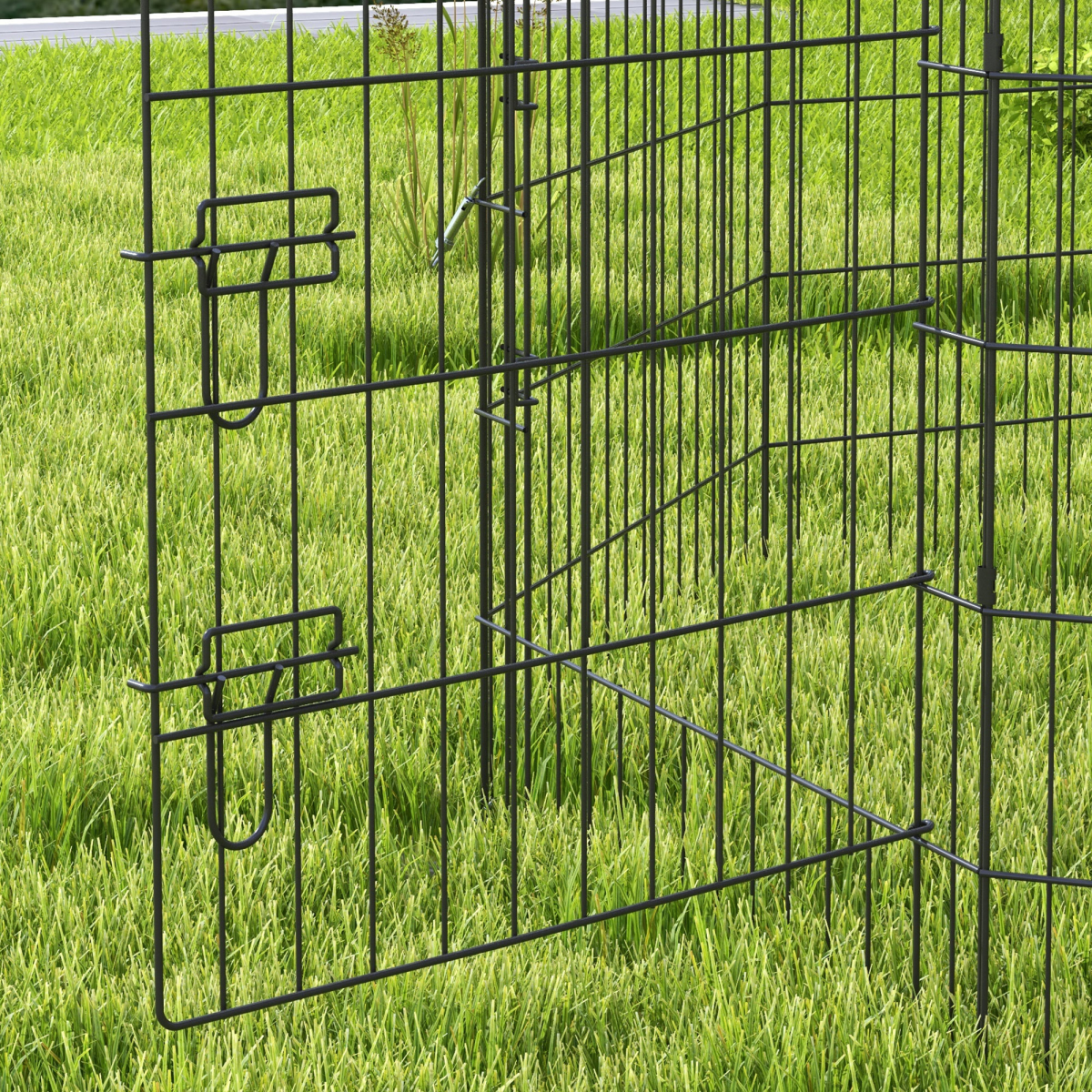 cortex-london-windsor-8-panel-metal-dog-pen-with-door-black-91cm