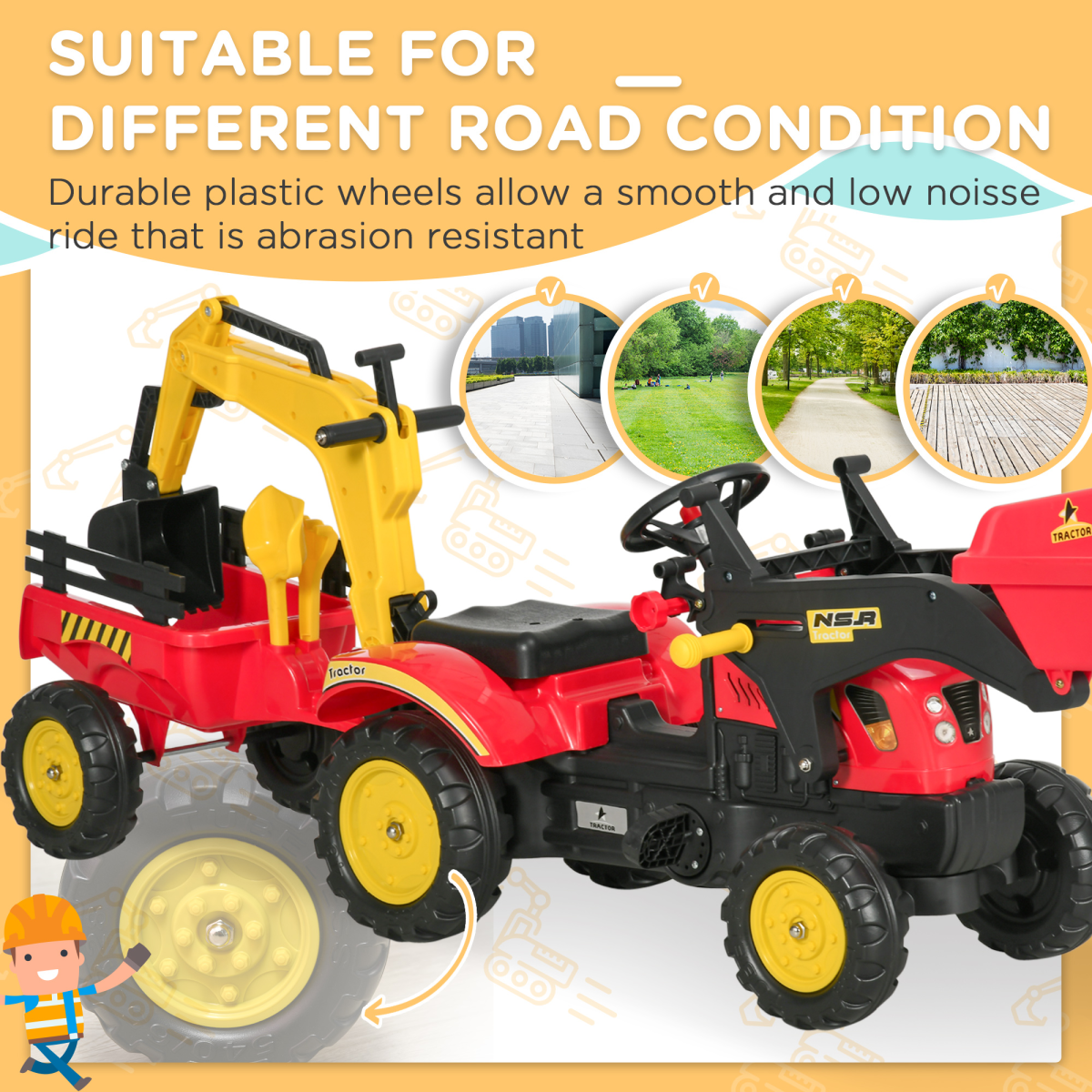 cortex-london-windsor-pedal-powered-tractor-ride-on-car-red-moving-bucket
