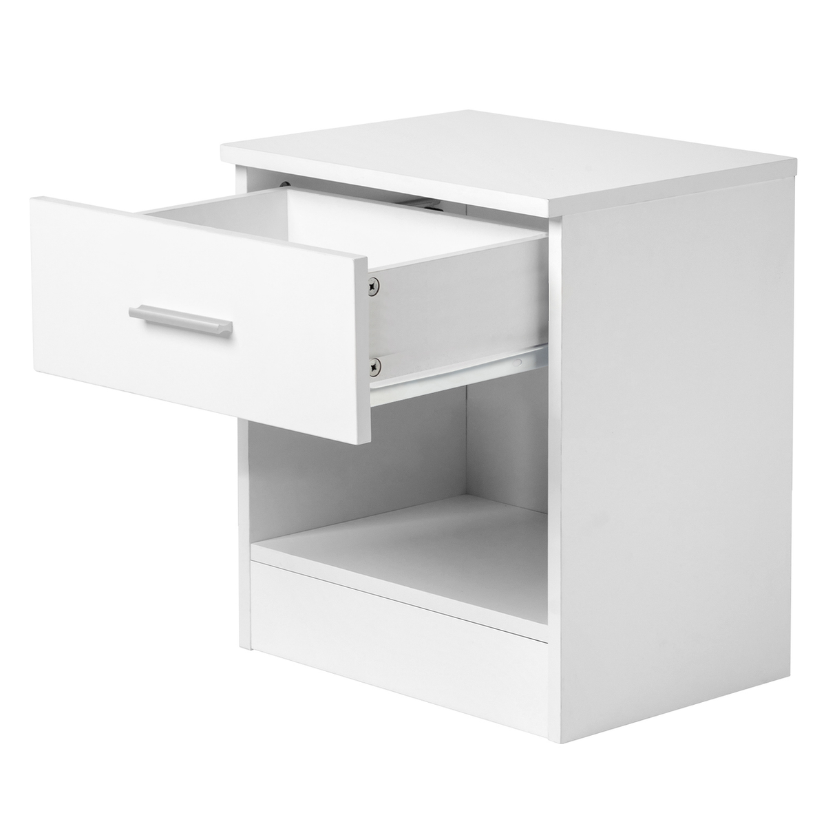cortex-london-windsor-white-2-tier-bedside-cabinet-with-drawer