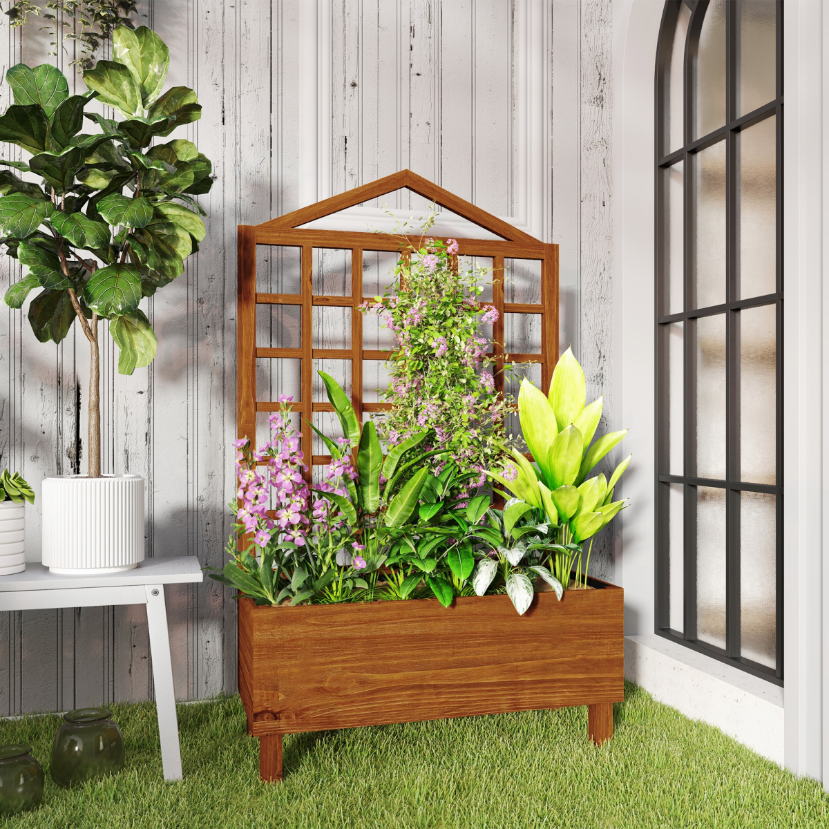cortex-london-windsor-fir-wood-garden-planter-with-trellis-brown