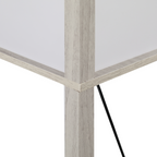 4-Tier Floor Lamp, Floor Light with Storage Shelf White and Oak 3-Tier