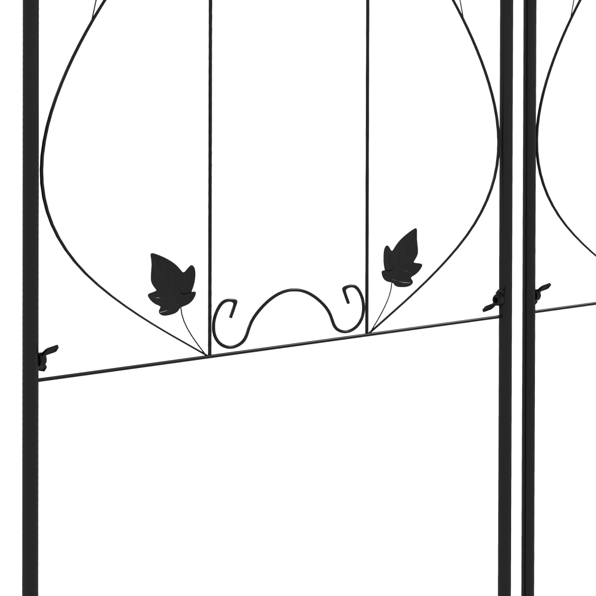 cortex-london-york-leaf-design-steel-garden-trellis-set-black