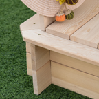 Kids Square Wooden Sandpit Children Cabana Sandbox Outdoor Playset