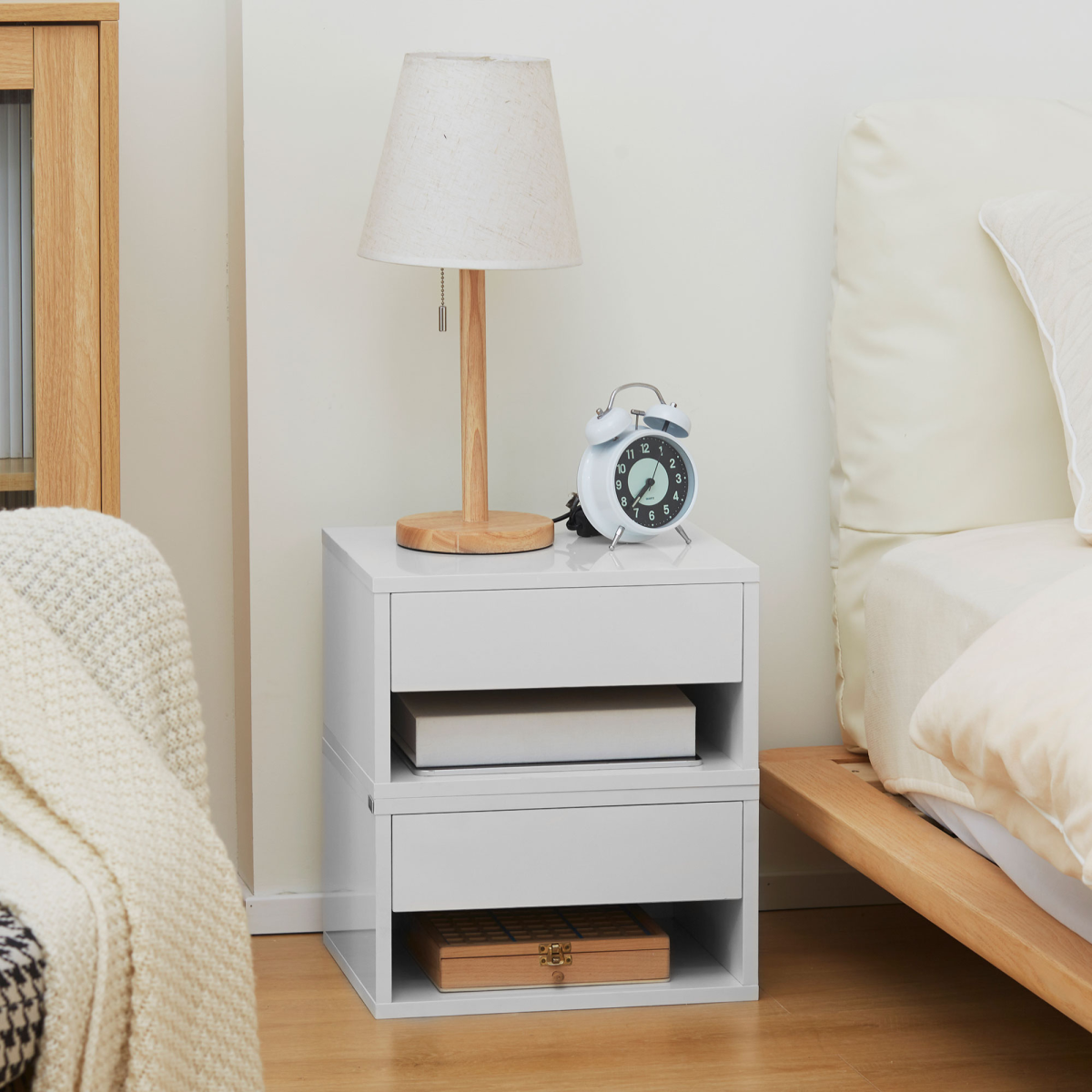 cortex-london-canterbury-white-floating-bedside-table-set-of-2-wall-mounted-drawer-shelf