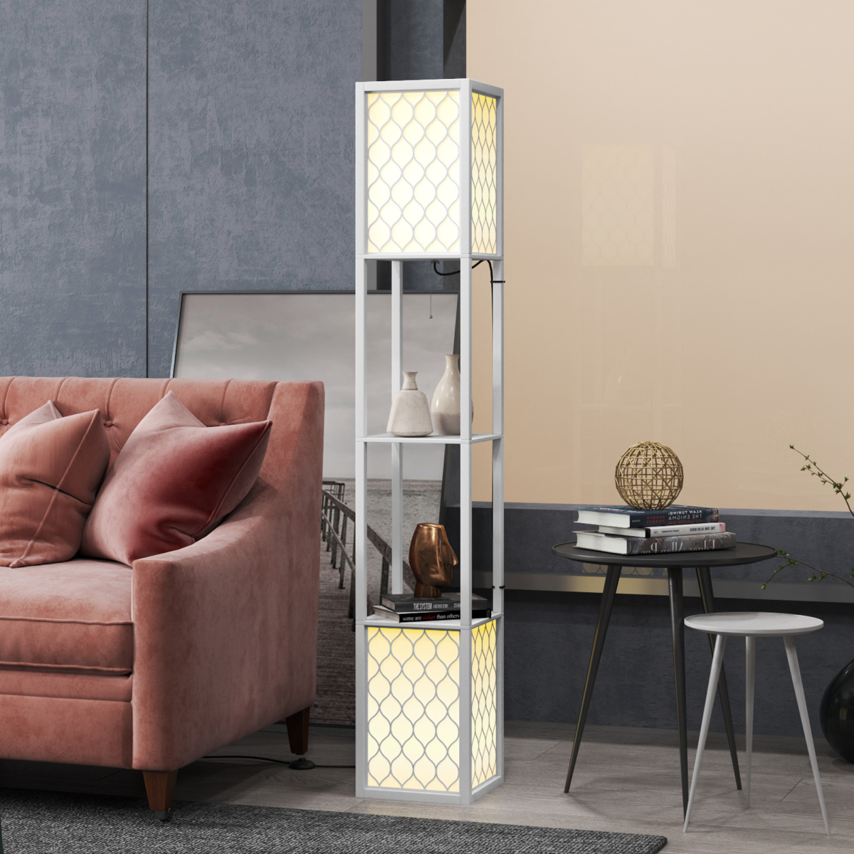 cortex-london-windsor-white-two-light-floor-lamp-with-shelves