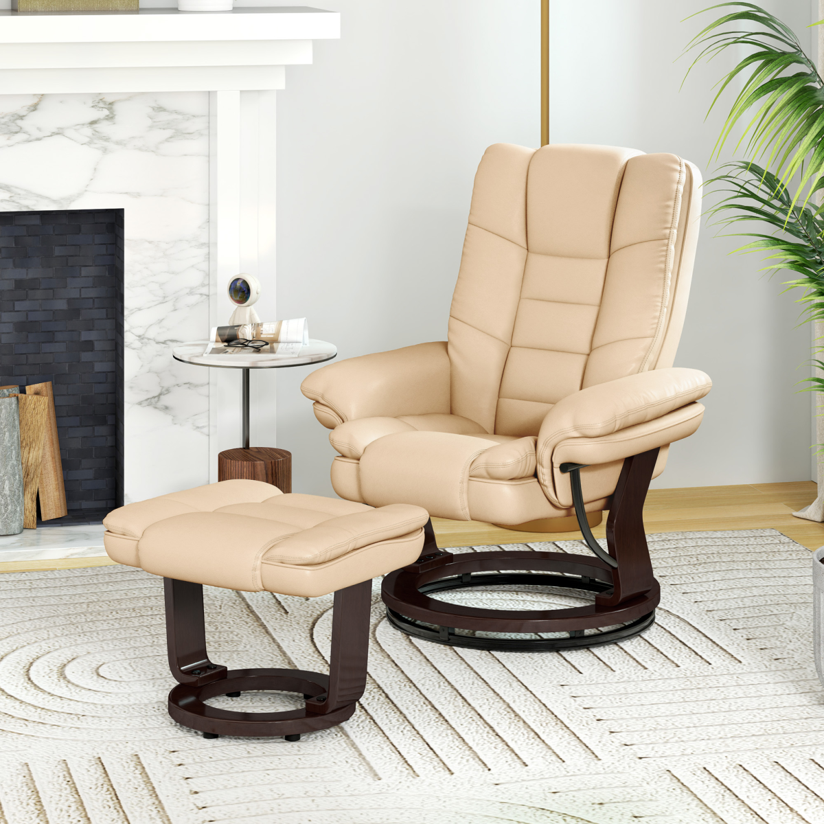 cortex-london-windsor-manual-swivel-recliner-footrest-set-beige-pu-leather