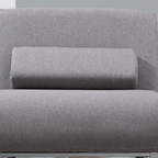 Linen Upholstered Elevated Single Sofa Bed Grey