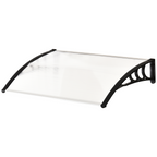 75 L x 120 W x 23 H cm Clear Polycarbonate Curved Awning w/ Black Bracket