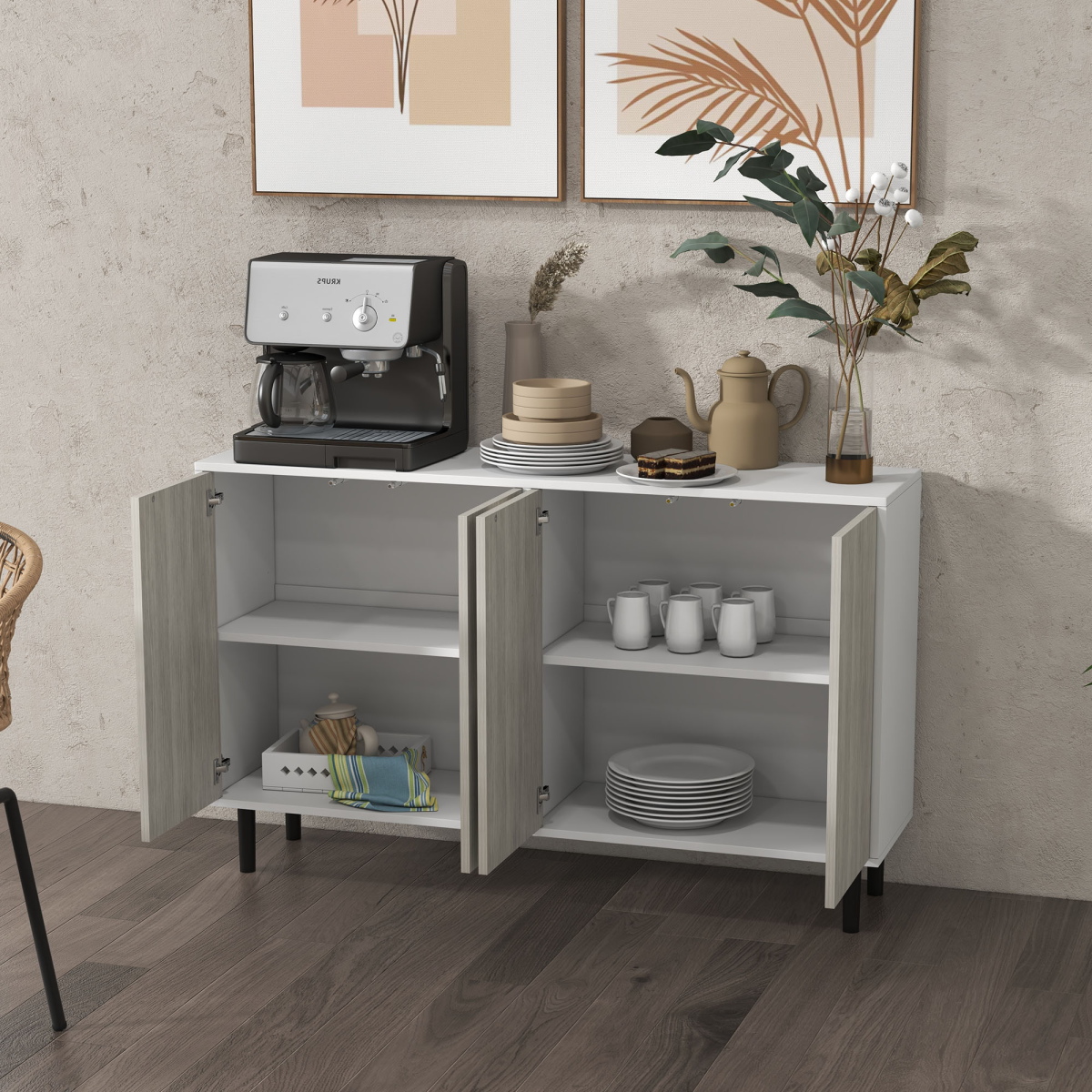 cortex-london-york-white-sideboard-storage-cabinet-two-cupboards-adjustable-shelves