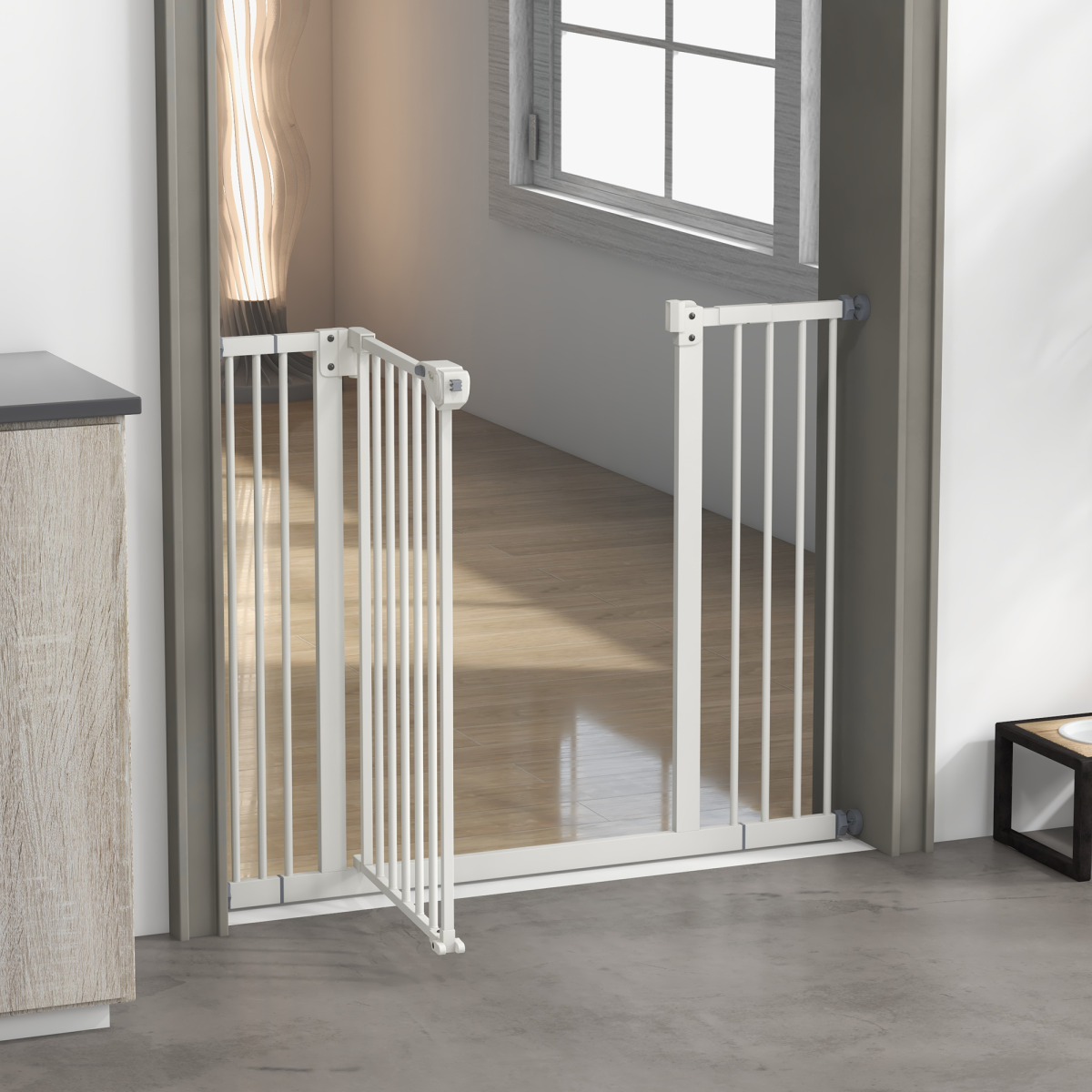 cortex-london-windsor-adjustable-pet-safety-gate-white-metal-plastic
