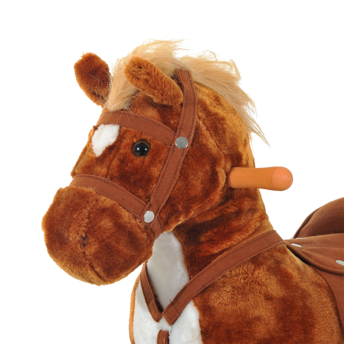 Rocking Horse Ride on Rocker Children Plush Toy Wooden Horse Sound HOMCOM