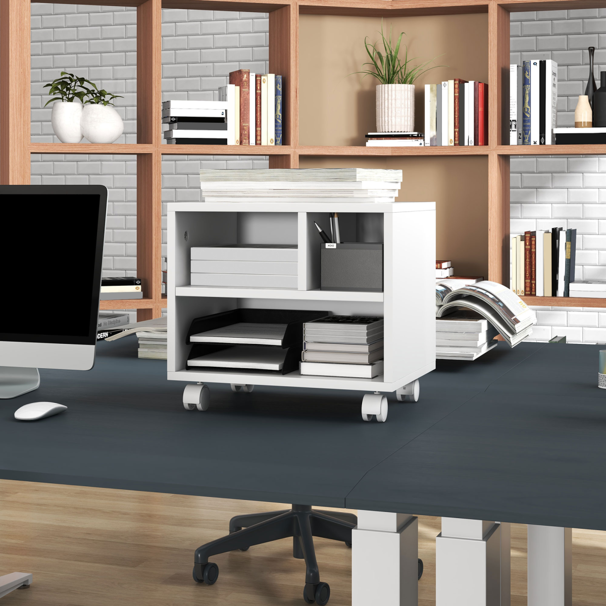 cortex-london-windsor-white-printer-stand-storage-cart-on-wheels