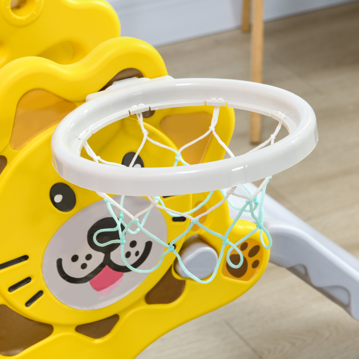 cortex-london-windsor-lion-kids-slide-and-basketball-hoop-yellow-grey