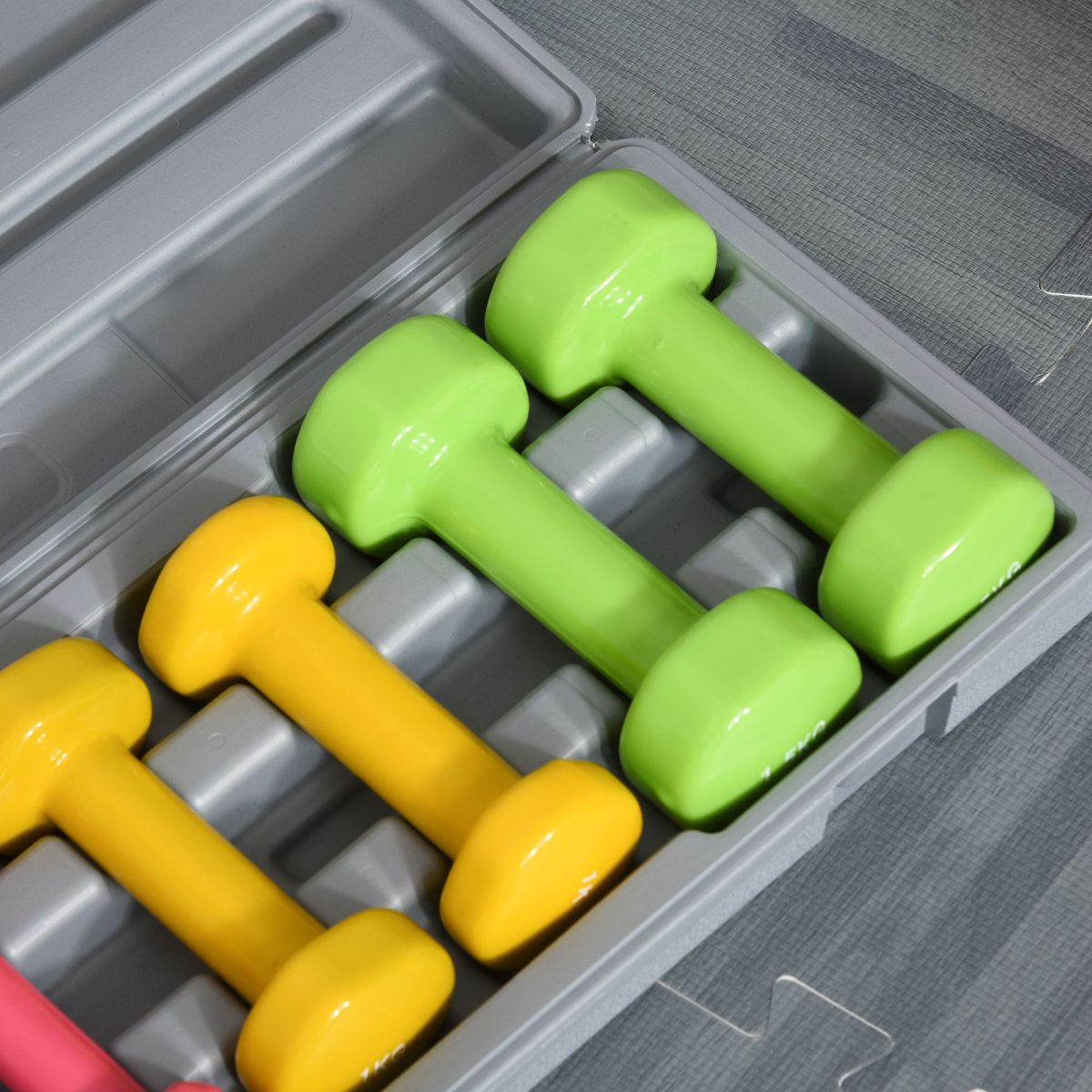 cortex-london-windsor-home-gym-dumbbell-weights-set-6kg-red-yellow-green-steel-pu