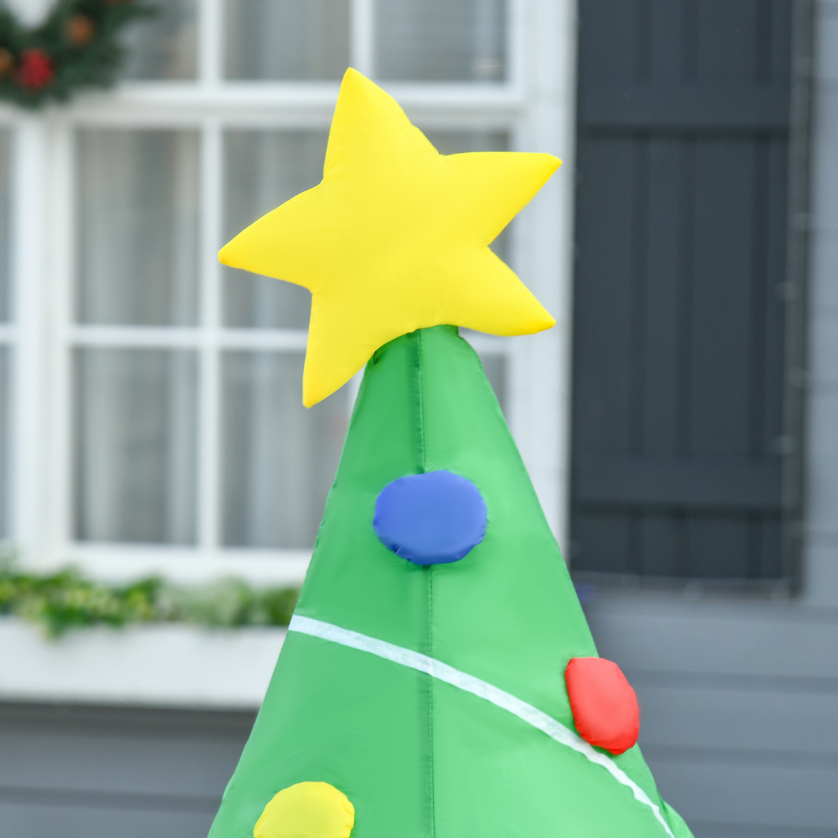 5ft Inflatable Christmas Tree Xmas Air Blown  LED Lawn Yard Outdoor Ornaments