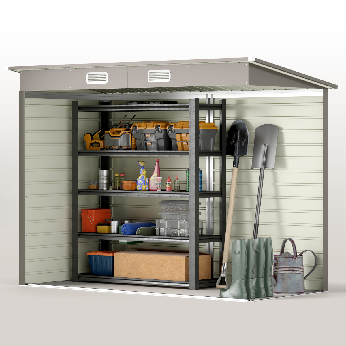 cortex-london-windsor-metal-garden-storage-shed-8-x-4ft-light-grey