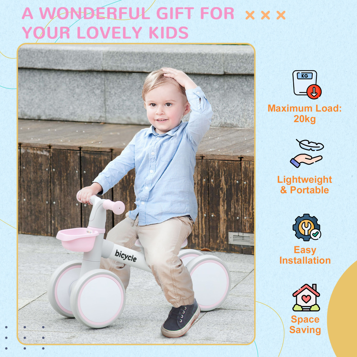 cortex-london-windsor-kids-balance-bike-pink-adjustable-seat