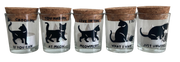 Cat Glass Candle Holder with LED Tealights Set of 5