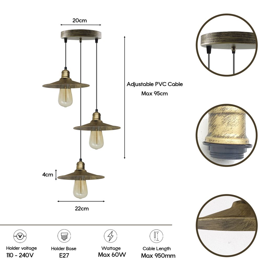 cortex-london-york-3-head-vintage-brushed-brass-ceiling-pendant-22cm