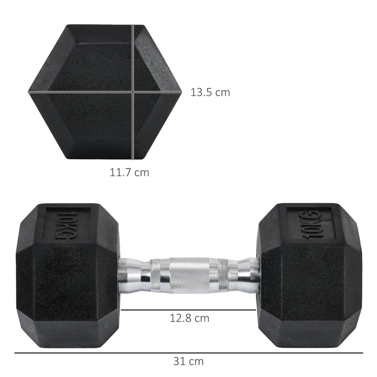 cortex-london-york-hexagonal-dumbbells-2x10kg-home-fitness-homcom