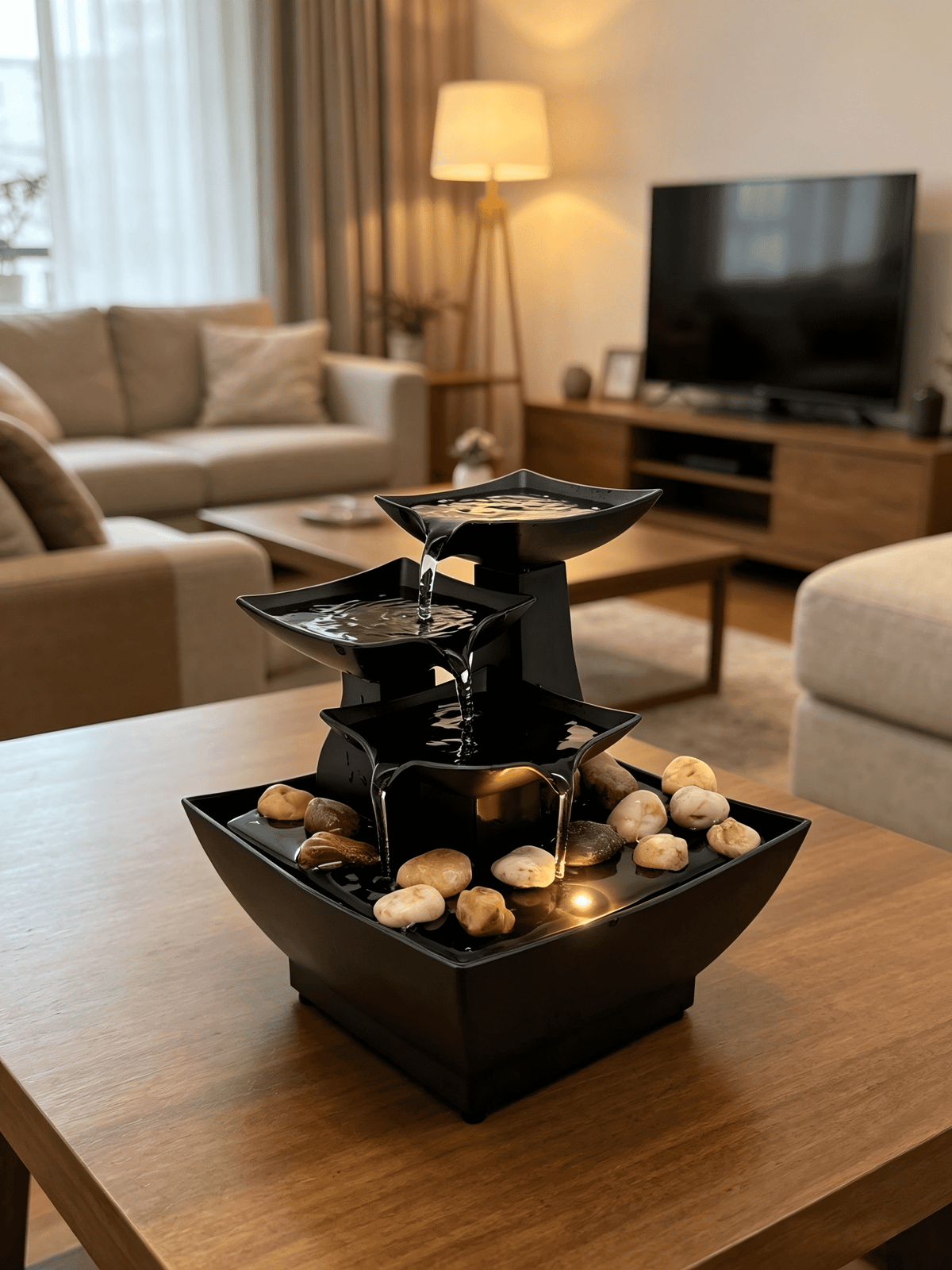 Battery Operated Water Fountain with Light