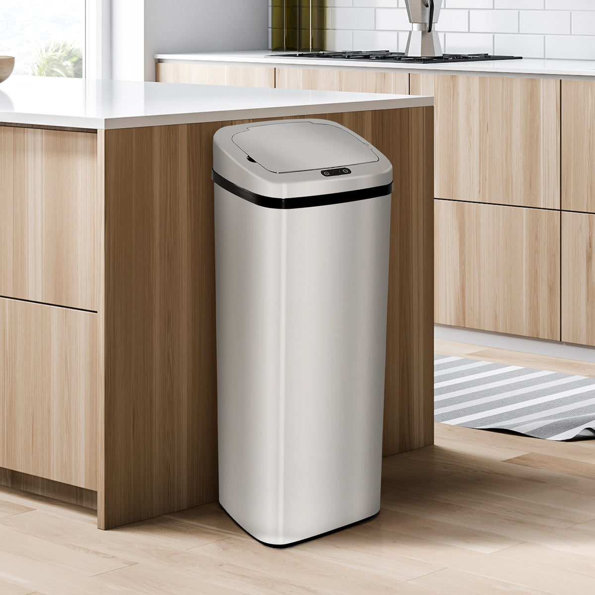 cortex-london-windsor-50l-motion-sensor-abs-rubbish-bin-silver-black