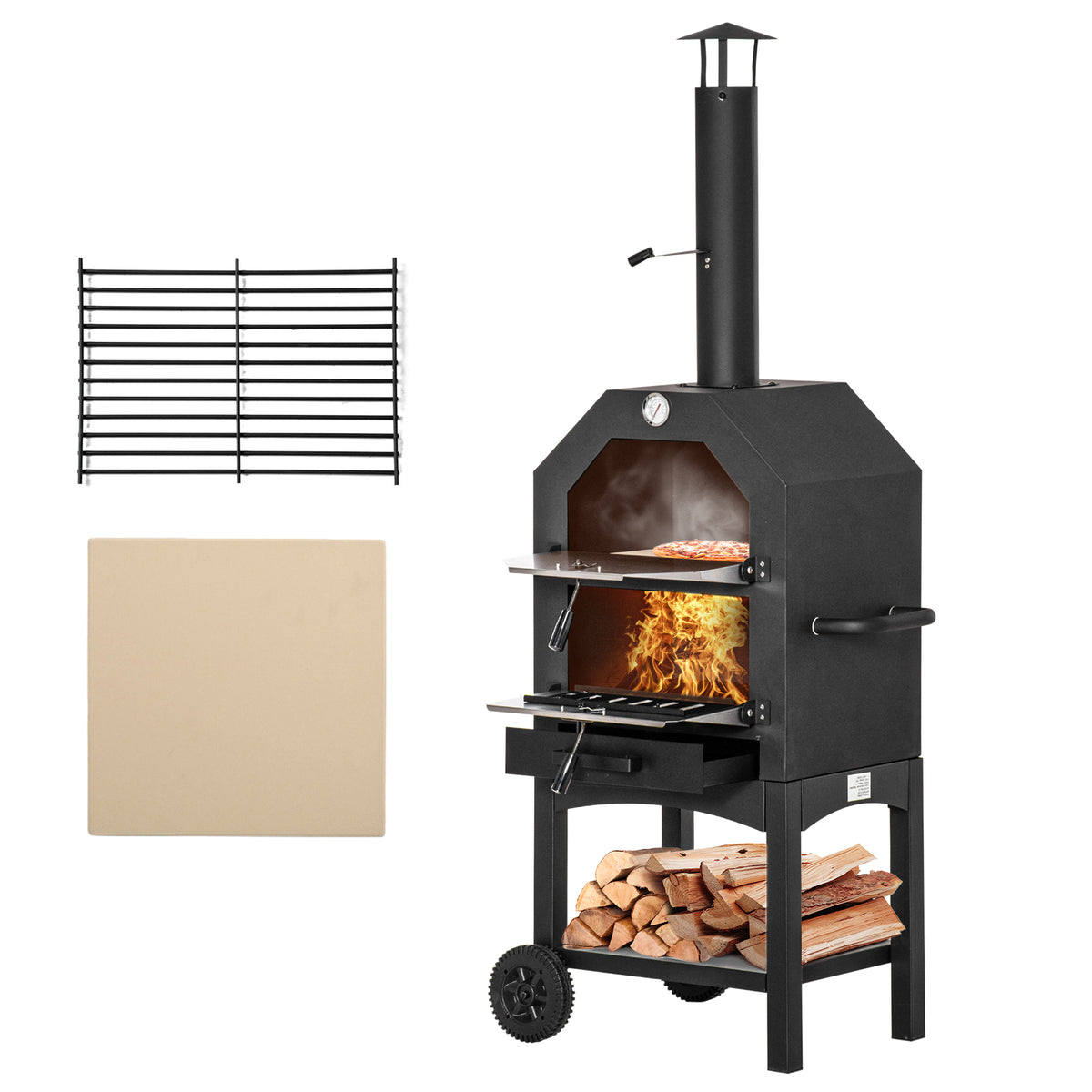 cortex-london-windsor-outdoor-stainless-steel-three-tier-charcoal-pizza-oven