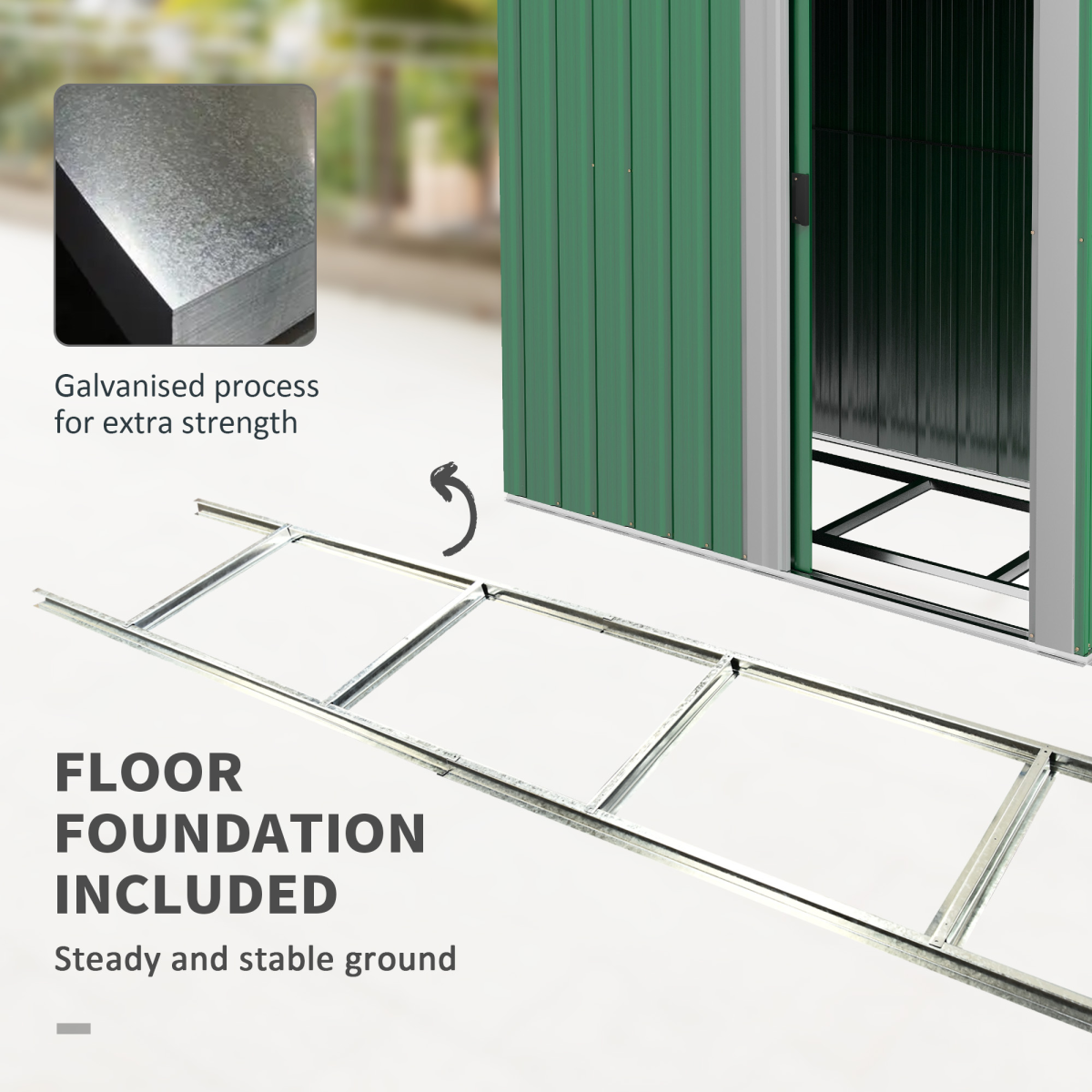 cortex-london-windsor-metal-garden-storage-shed-sliding-door-green-white