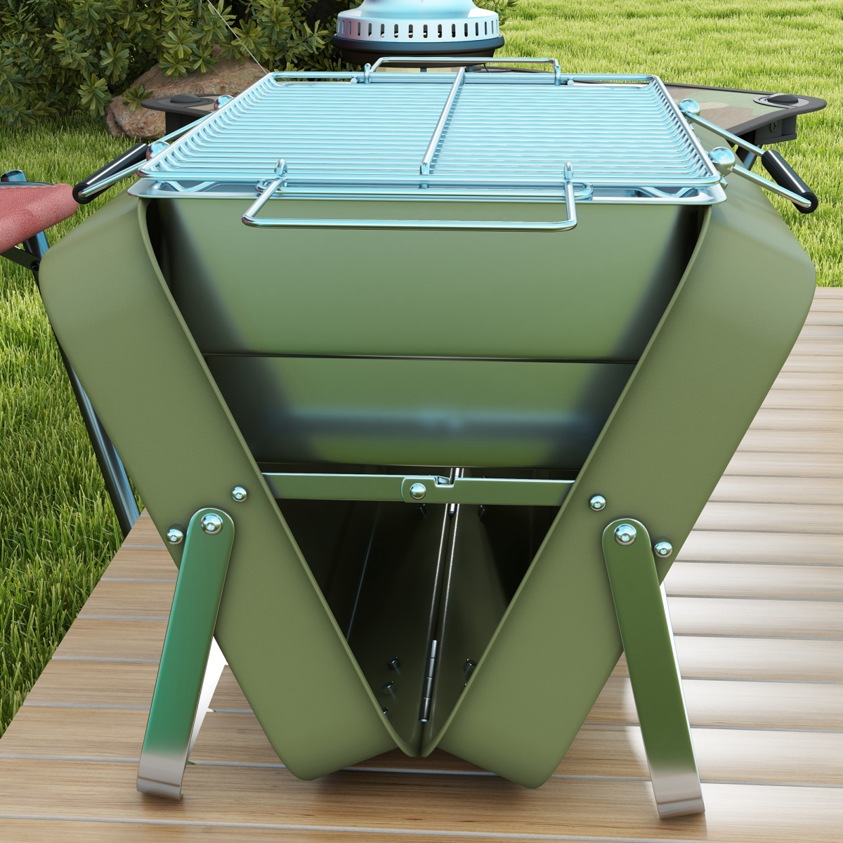 cortex-london-windsor-portable-suitcase-charcoal-bbq-grill-green