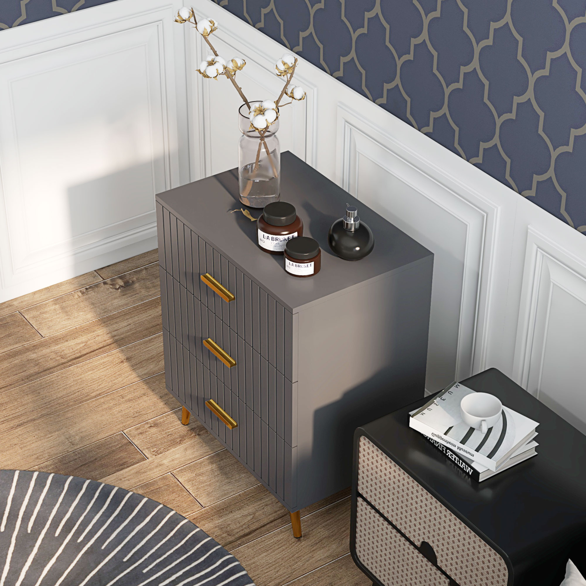 cortex-london-kensington-dark-grey-gold-tone-three-drawer-dresser-aluminium-legs