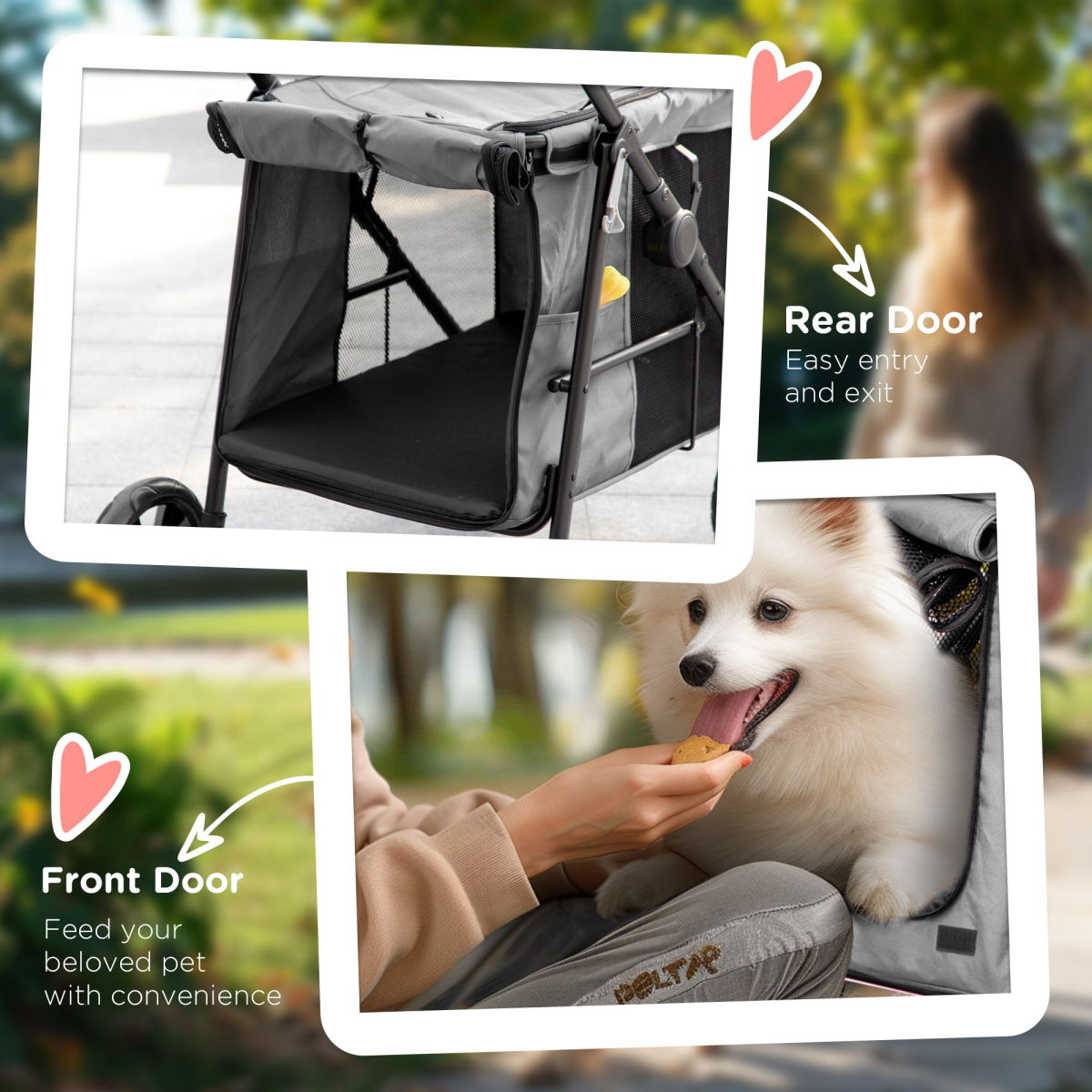 cortex-london-windsor-one-click-foldable-pet-stroller-grey-breathable-mesh