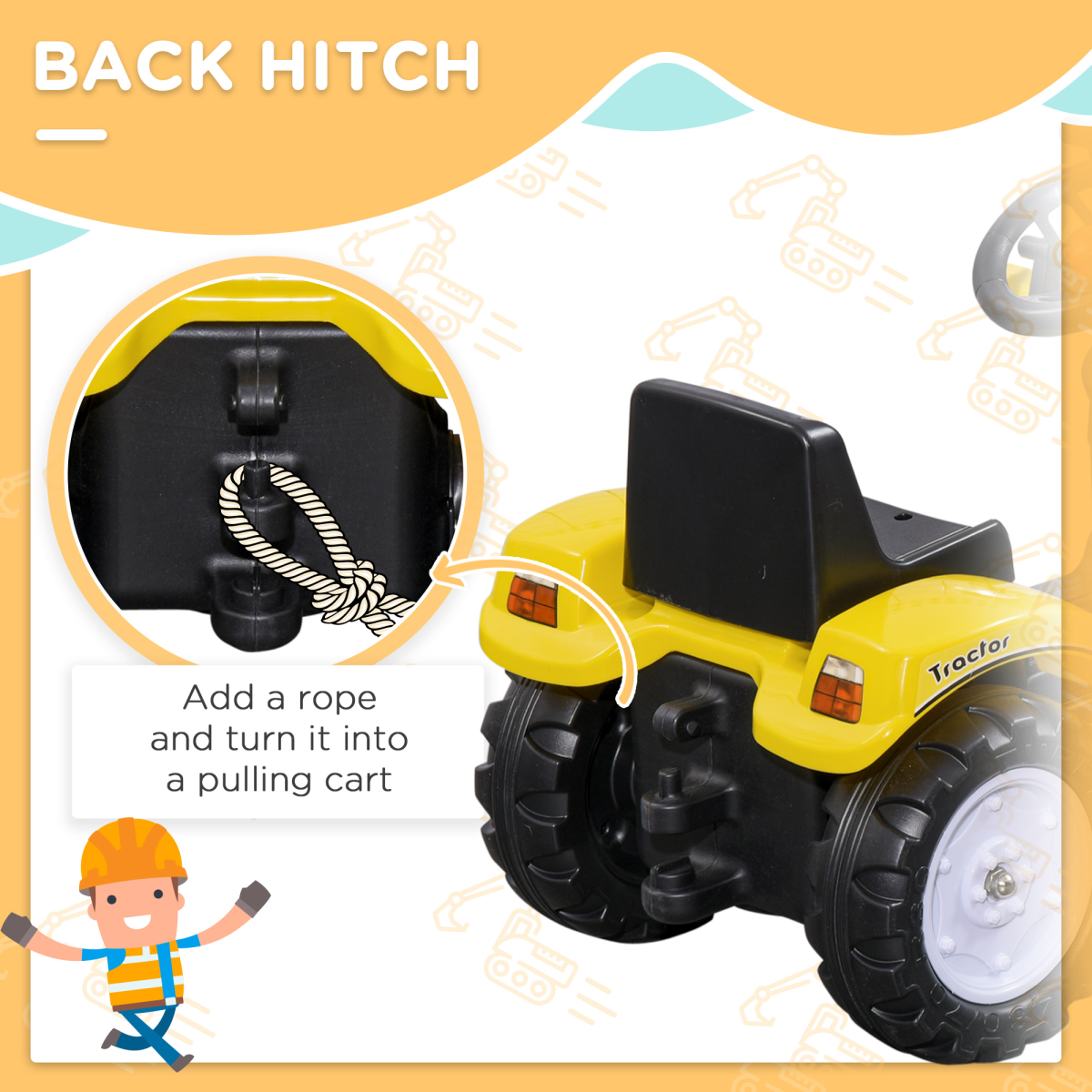 cortex-london-homcom-york-pedal-go-kart-ride-on-excavator-yellow-black