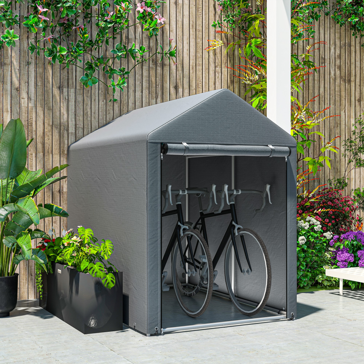 cortex-london-york-179-x-120-temporary-garden-shed-dark-grey-weather-resistant-plastic-cover