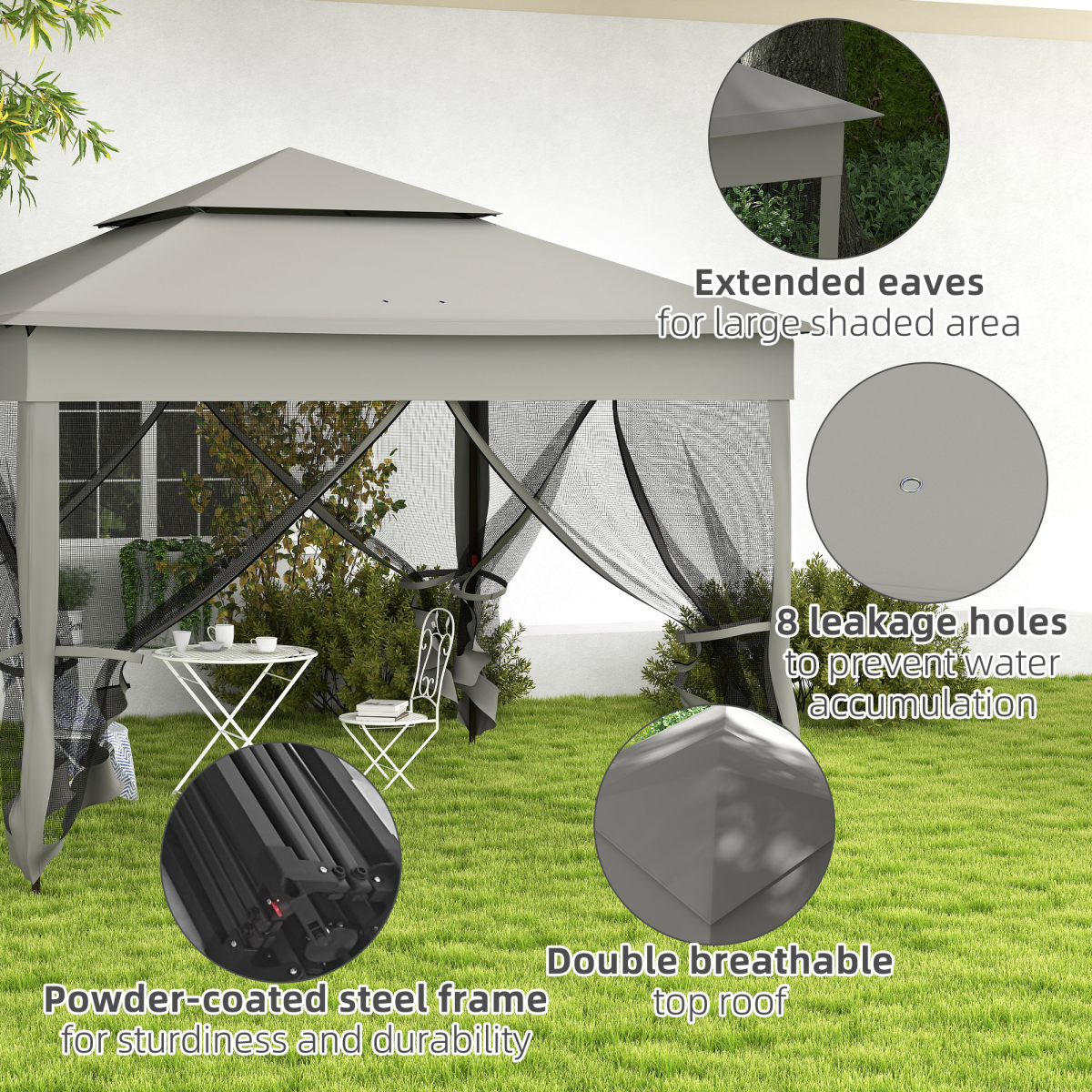cortex-london-windsor-garden-pop-up-gazebo-folding-tent-dark-grey-brown-frame