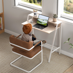 Computer Workstation Storage Shelf Color White and Oak