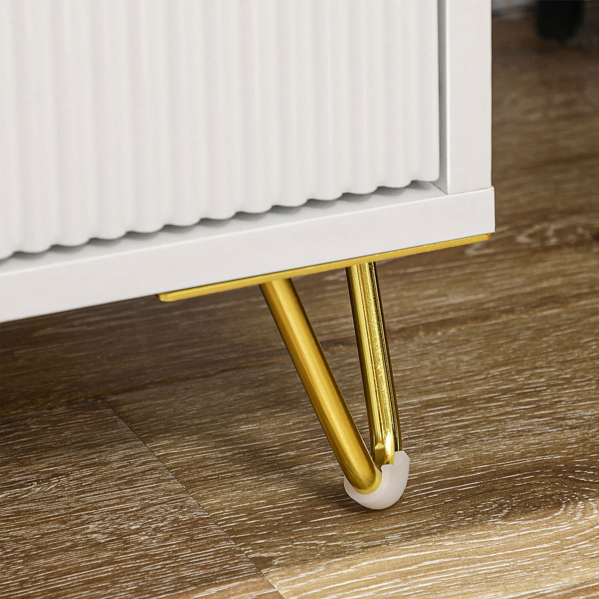 cortex-london-kensington-white-three-drawer-chest-ridged-front-gold-coloured-accents