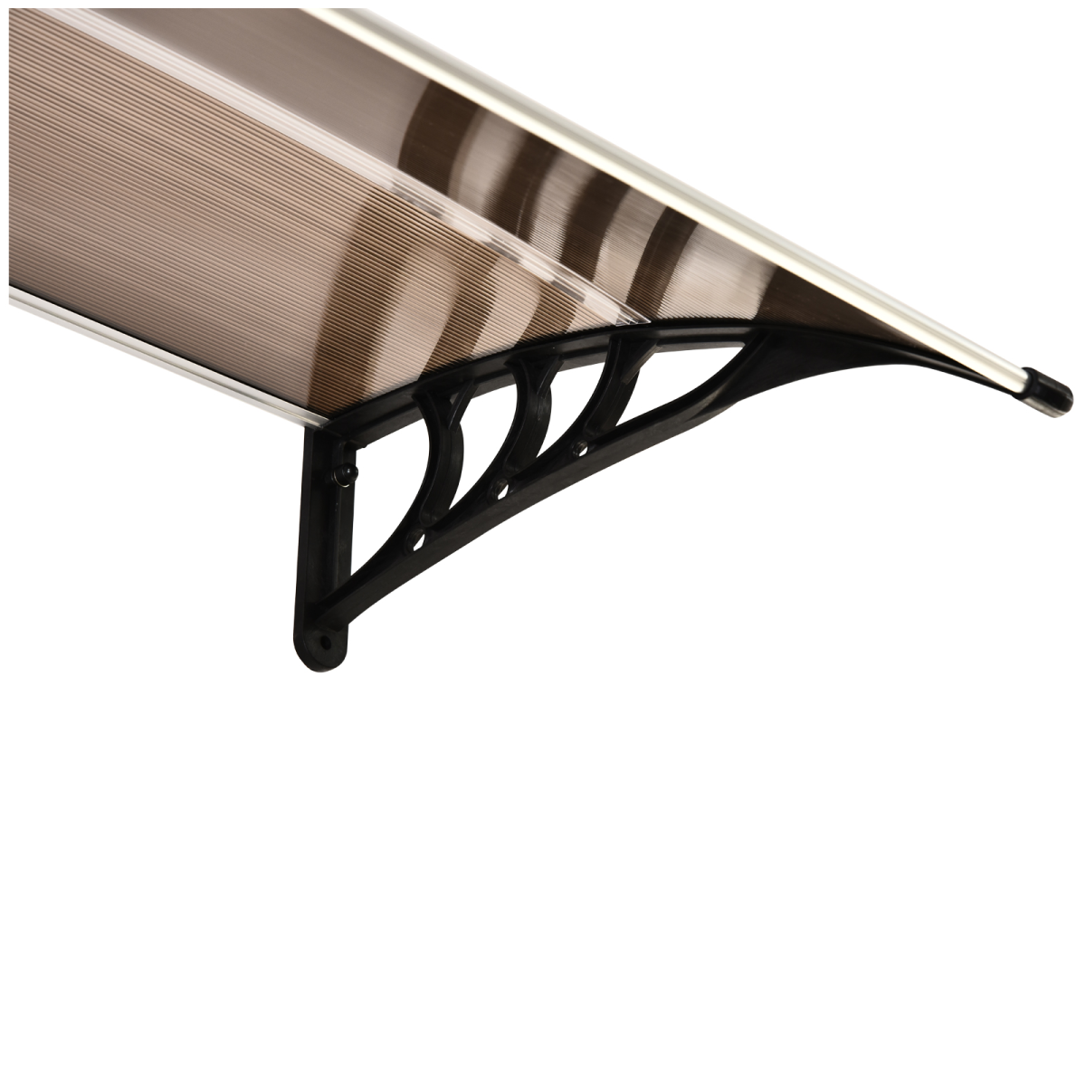 cortex-london-york-brown-polycarbonate-curved-awning-black-bracket