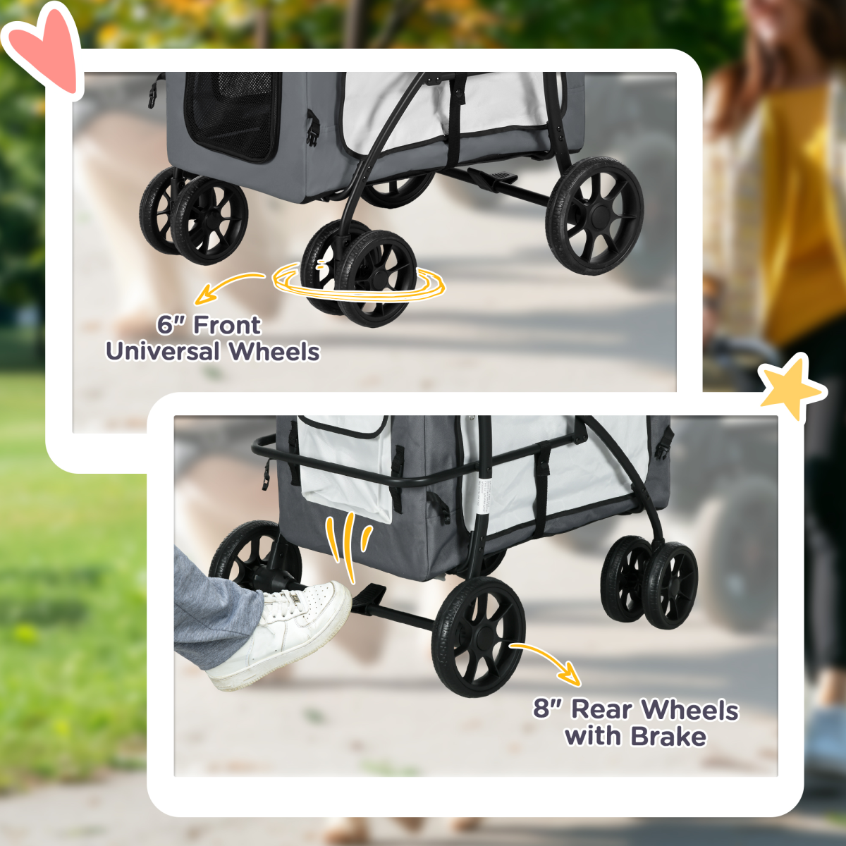 cortex-london-windsor-pawhut-foldable-pet-stroller-carrier-grey