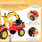 Pedal Powered Tractor Ride-On Car Moving Bucket Steering Wheel 3-6 Yrs