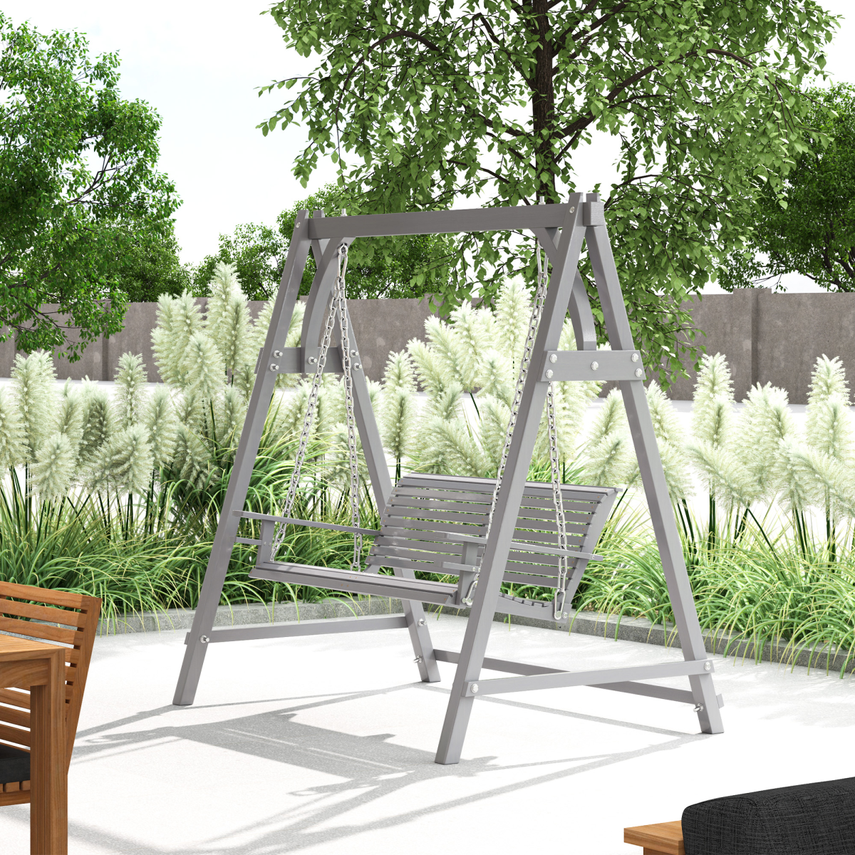 cortex-london-windsor-grey-larch-wood-two-seater-garden-swing-bench