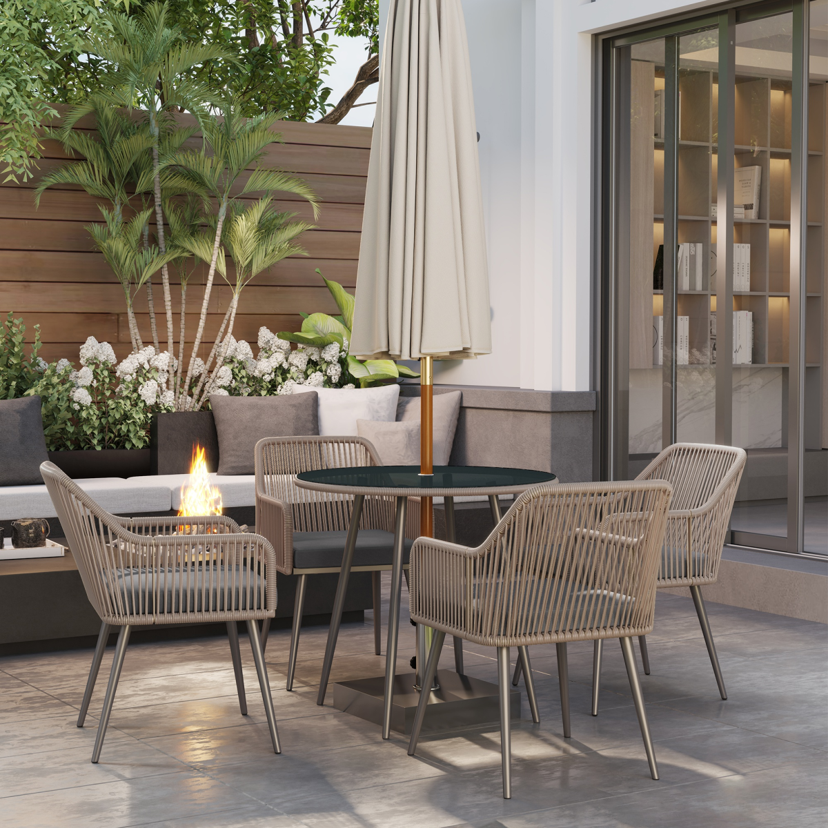 cortex-london-windsor-rattan-four-seater-garden-dining-set-light-brown