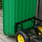 125L Garden Cart Heavy Duty 4 Wheel Trolley Wheelbarrow Green