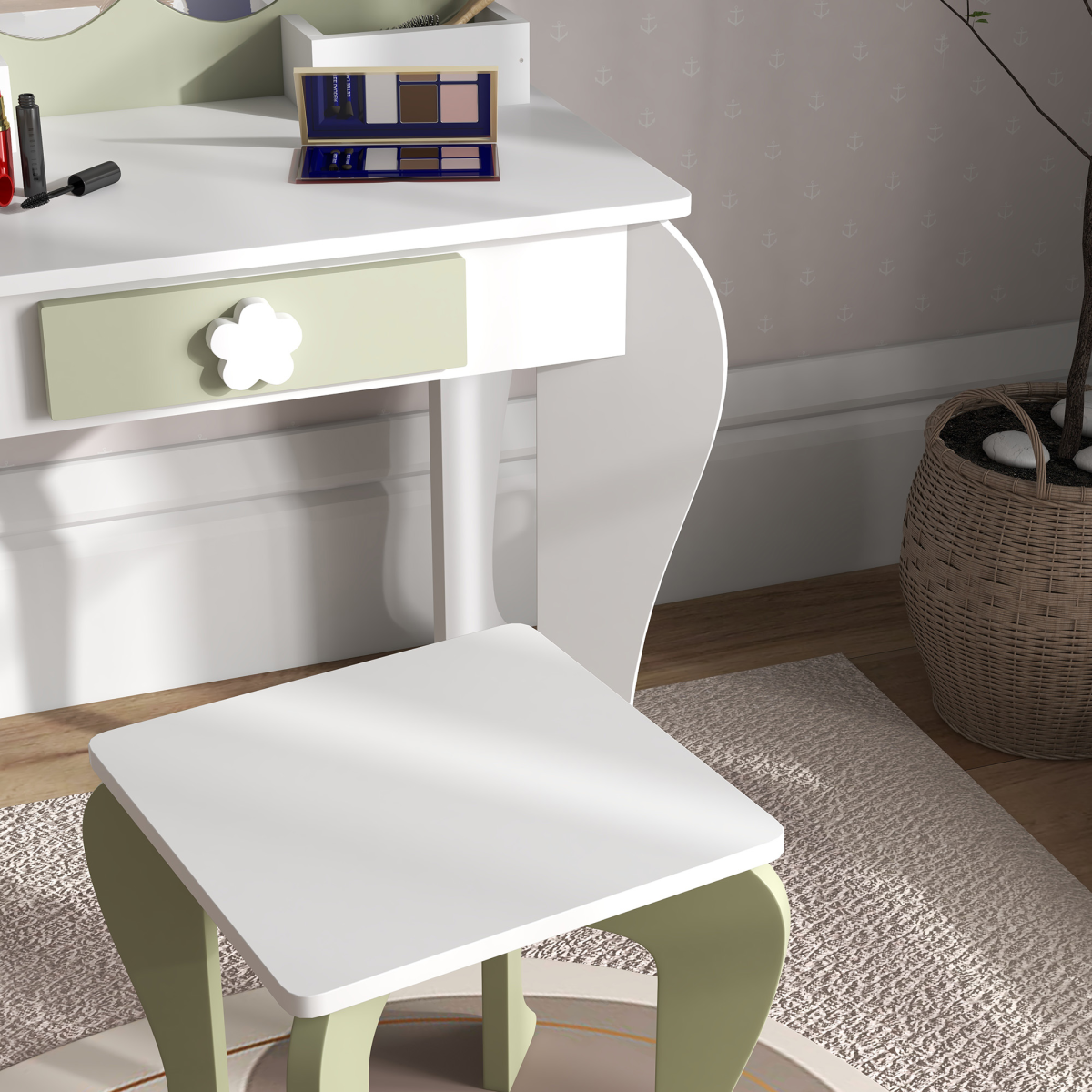 cortex-london-windsor-flower-kids-vanity-table-set-white-yellow