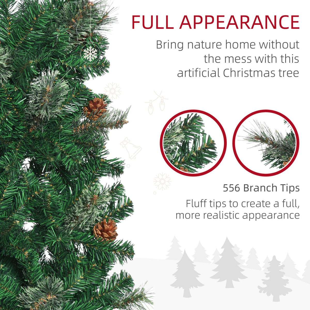 cortex-london-windsor-six-point-five-foot-artificial-slim-christmas-tree-pine-cones
