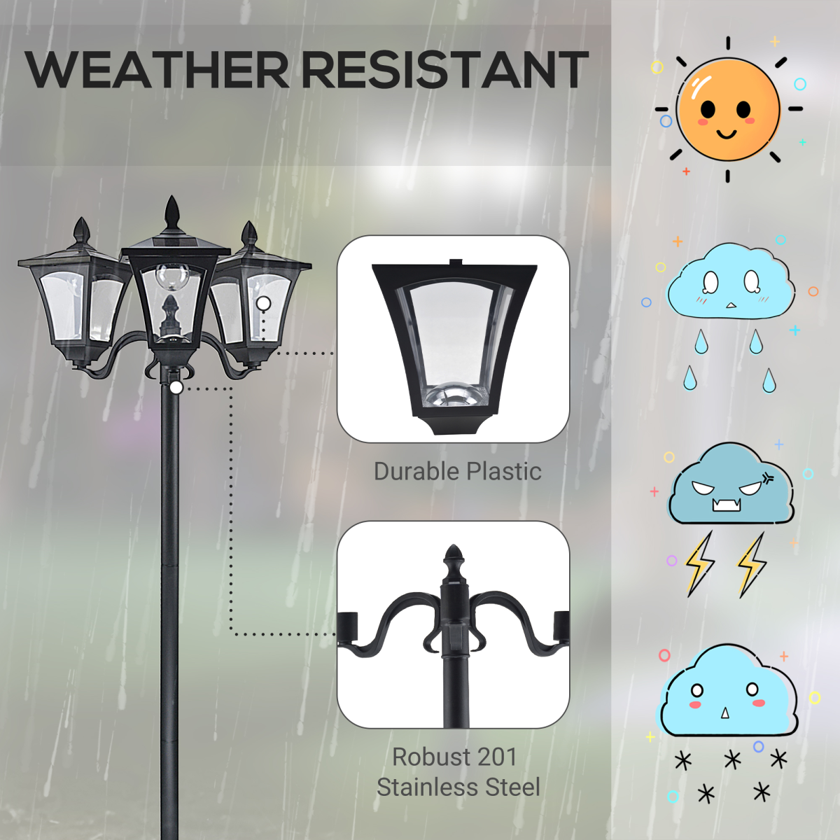 cortex-london-windsor-solar-powered-lamp-post-3-light-ip44-black