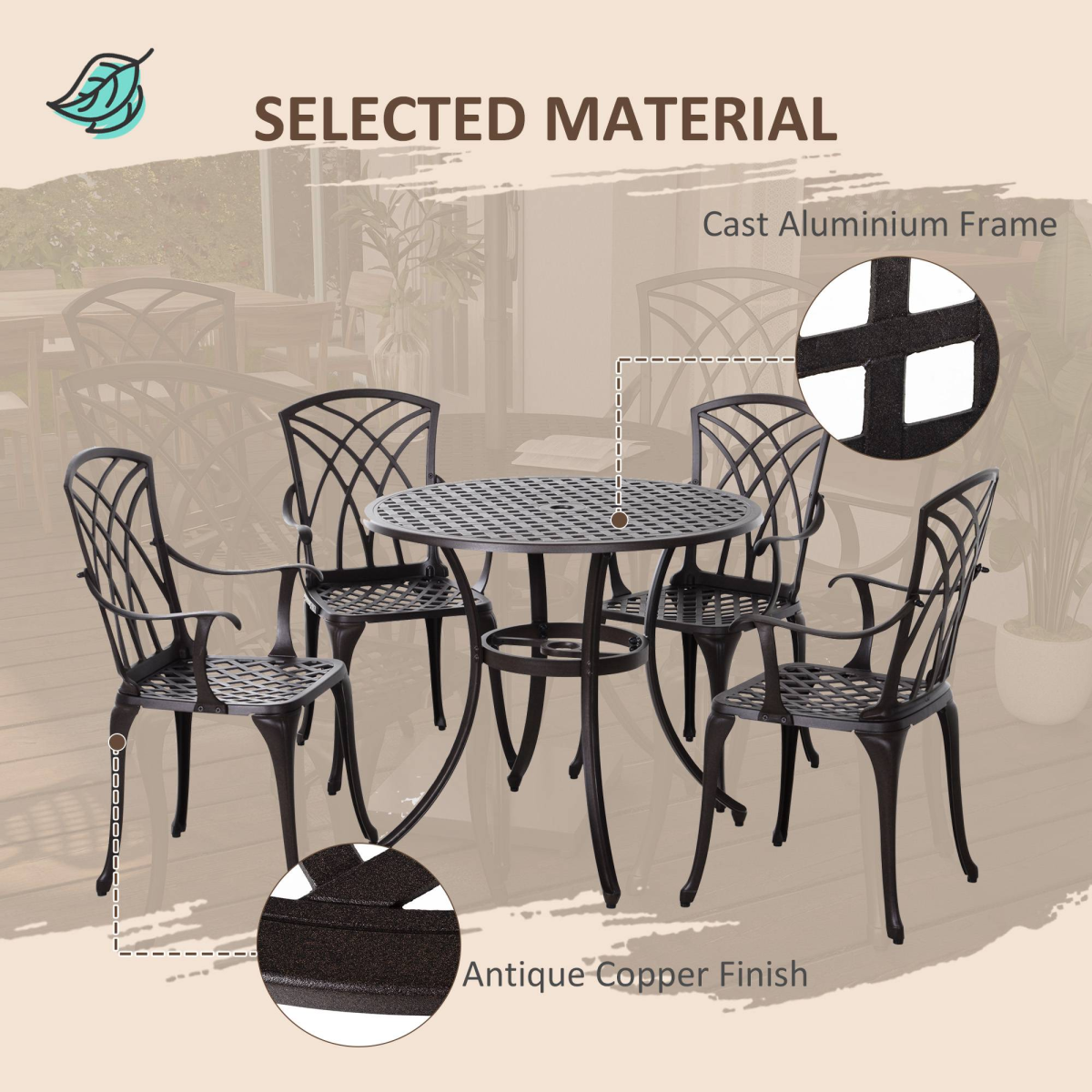 cortex-london-windsor-cast-aluminium-four-seater-garden-dining-set-brown